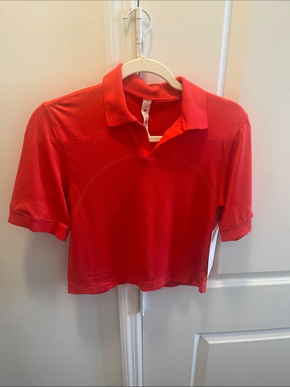 lululemon athletica Red Short-Sleeve Polo Top